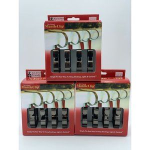 MantleClip 12 pack, Rubbed Bronze, Holiday Mantle Stocking Holder, Light, Garlan